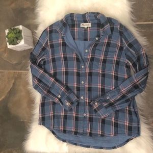Madewell Blue Plaid Cozy Shirt